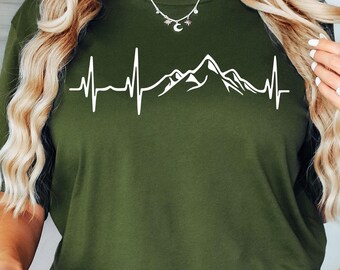 Hiking Shirt, Mountains Heartbeat Shirt, Hiking T Shirt, Nature T Shirt, Hiking Mom Shirt, Nature Lover Shirt, Adventure Shirt, Outdoor Tee