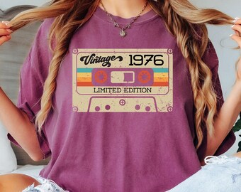 Comfort Colors® Vintage 1976 Limited Edition Cassette Shirt, 49th Birthday Shirt, Vintage 1976 Shirt, Vintage 49th Birthday Tshirt, Birthday