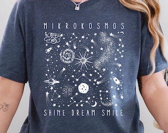 Mikrokosmos Graphic Shirt, Shine Dream Smile Tee, Twinkling Starlight Shirt, Space Shirt, Celestial Shirt, Mikrokosmos Shirt,Mikrokosmos