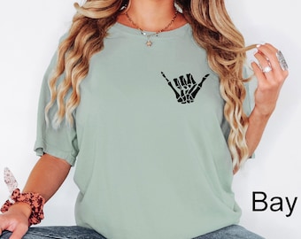 Comfort Colors® Skeleton Hang Loose Shirt, Hang Loose Shirt, Shaka Sign Tee, Skeleton Hand Shirt, Women Tops, Skeleton Shaka Tee, Halloween