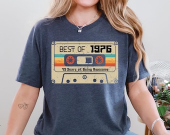49th Birthday Shirt, 49 Years Of Being Awesome T-Shirt, 1976 Birthday Shirt, 49th Birthday Gift For Women, 49th Birthday Men Tee, 1976 Shirt