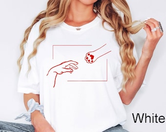 Cat Mom Shirt, Creation Of Hand, Funny Cat Shirt, Cat Lover Gift For Women, Gifts For Cat Lovers, Minimalist Shirt, Adam Creation Shirt, Cat