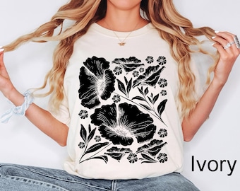 Comfort Colors® Flower Shirt, Gift For Her, Flower Shirt Aesthetic, Floral Graphic Tee, Floral Shirt, Flower T-shirt, Wild Flower Shirt