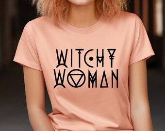 Witchy Woman Graphic Quote T-Shirt, Halloween Witchcraft Magic Tee , Wiccan Shirt, Feminist Witch Shirt, Womens Rights Halloween, Halloween