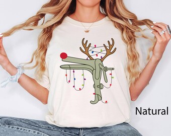 Reindeer Speculum Nurse Shirt, Funny Christmas Nurse Shirt, Gift For Nurse, Funny OBGYN Nurse Sweater, Nursing Xmas Shirt, Nurse Life Shirt