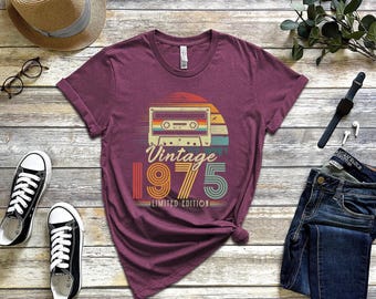 Vintage T Shirt, 50th Birthday Shirt, Vintage 1975 Shirt, 50th Birthday Gift for Women, 50th Birthday Shirt Men, Retro Shirt, Vintage Shirts