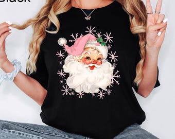 Christmas Santa Shirt, Retro Santa Shirt, Gift For Christmas, Retro Christmas Shirt, Christmas Shirt For Women, Gift For Women, Santa Shirt