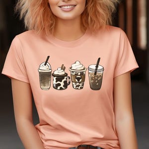 Cow Coffee Mug Sweatshirt, Coffee Cup Shirt, But First Coffee, Coffee Latte Lover Gift, Iced Coffee Shirt, Womens Crewneck, Cute Coffee Tee
