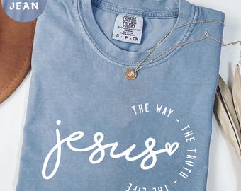 Comfort Colors® Religious Shirt, Jesus Shirt, Christian Comfort Retro Shirt, Bible Verse Shirt, Faith Based Shirt, Womens Christian T-shirts