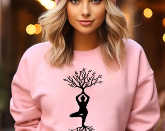 Tree of Life Yoga, Funny Yoga Sweatshirt, Yoga Teacher Sweatshirt, Meditation Sweatshirt, Yoga Instructor Long sleeve, Yoga Tree, Yoga Sweat