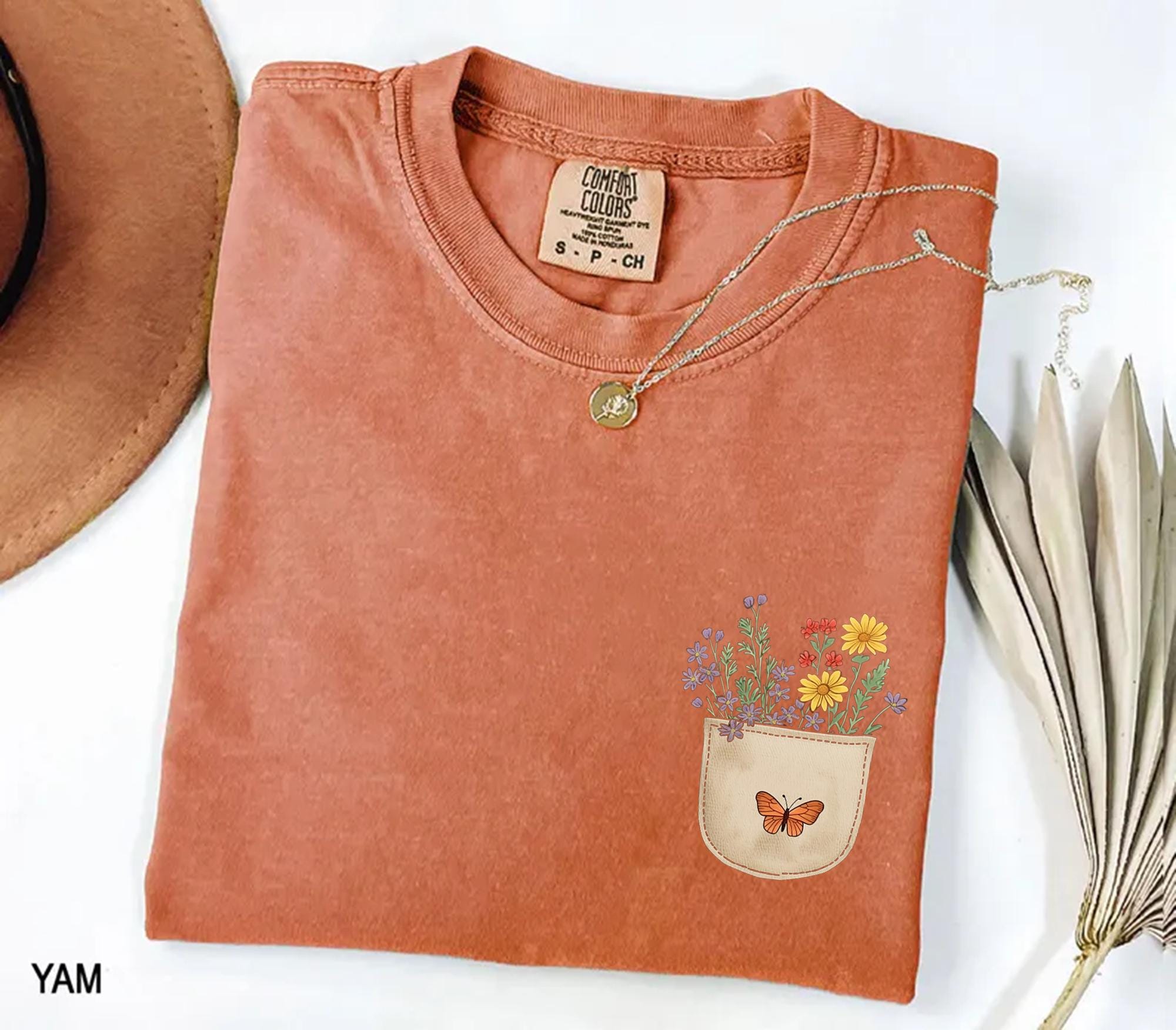 Comfort Colors® Wild Flowers Pocket Shirt, Wildflower Tshirt, Floral Shirt, Botanical Shirt, Flower Shirt, Nature Lover Shirt, Ladies Shirts