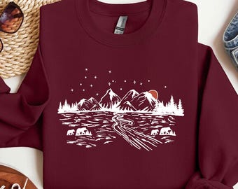 Mountains Sweatshirt, Mountain Sweatshirt, Camping Sweatshirt, Nature Sweatshirt, Forest Sweatshirt, Nature Lover Sweat, Outdoors Sweatshirt
