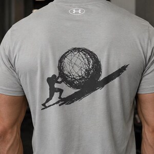 Sisyphus-Fitnessshirt, Motivations-Trainingsshirt, Fitness-T-Shirt mit griechischer Mythologie, Geschenk für Gewichtheber
