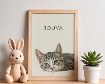 Custom Pet Portrait from Photo | Personalized Dog Illustration | Digital Cat Memorial | Printable Pet Gift