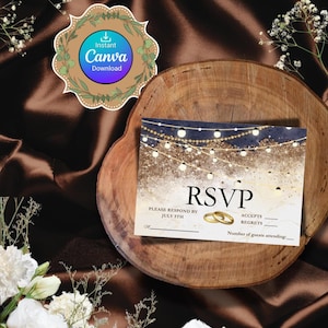 Digital RSVP Invitation, Navy Blue Wedding Invitation, Digital Wedding Invite, Gold and Blue Wedding Invite, Blue Digital Wedding Invite