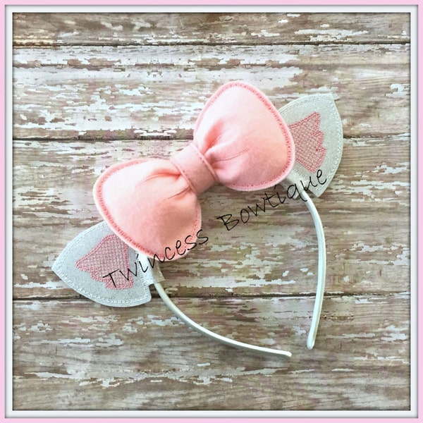 Marie Kitty Ears Headband - CUSTOM - Twincess Bowtique