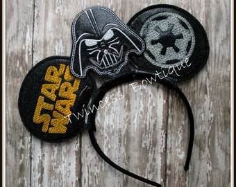 Darth Vader Mouse Ears Headband - CUSTOM - Twincess Bowtique