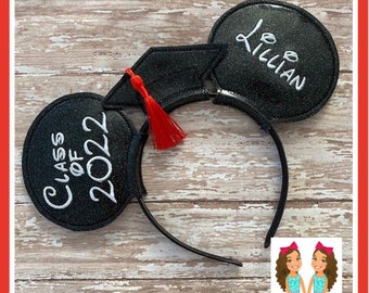 Personalized CUSTOM Graduation Cap Mouse Ears Headband - Twincess Bowtique