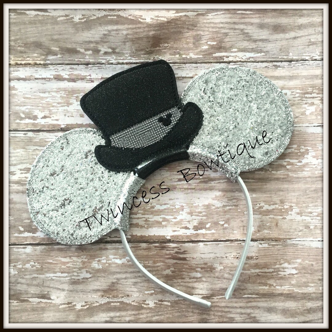 Top Hat Groom CUSTOM Engagement Groom Mouse Ears Headband Etsy