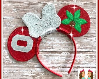 Ohio Football fan Mouse Ears Headband by Twincess Bowtique - CUSTOM