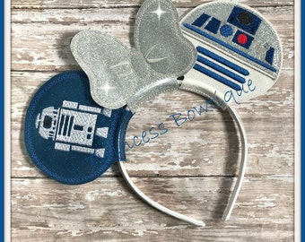 R2D2 Robot Mouse Ears Headband - CUSTOM - Twincess Bowtique