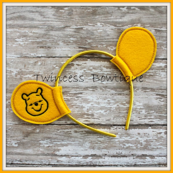 Pooh Ears Headband - Twincess Bowtique