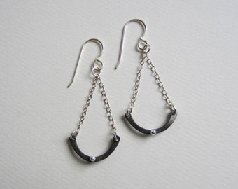 Teardrop Chain Earrings modern dangles handmade