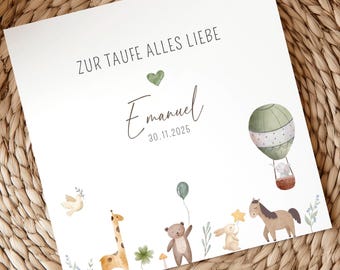 Karte zur Taufe personalisiert | Taufkarte mit Namen | Karte zur Taufe | Geschenk Taufe | Taufkarte personalisiert | Glückwünsche Taufe
