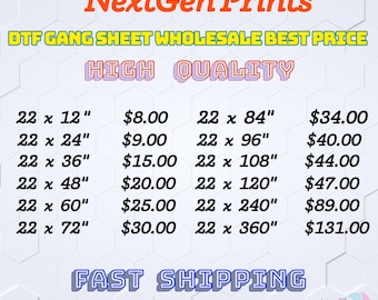 Custom DTF Transfers, Ready to Press, Full Color Gang Sheet