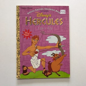 1997 Disney Hercules Coloring Book Golden Special Edition 90s Kids Children UNUSED Collectible