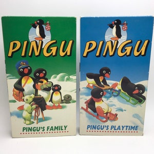 Pingu VHS Video Tapes Pair 90s Cartoon Kids Children Pingus Family