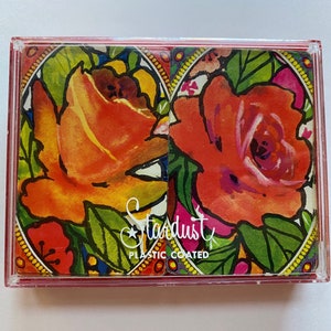 VENTE Double Deck Stardust Cartes à jouer Vitrail floral Soirée de jeu Jeu de cartes Groovy