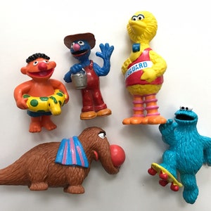 SALE PVC Muppets Figures Applause Cookie Monster Big Bird Jim Henson Sesame Street 90s Kids Toys Collectible Bert Ernie Snuffy