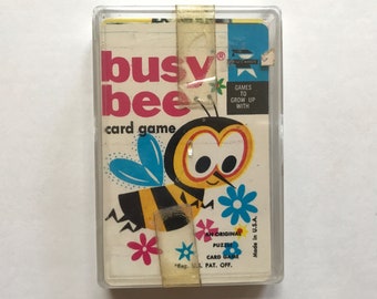 1960s Educards Playing Cards Set Memory Match Busy Bee Complete