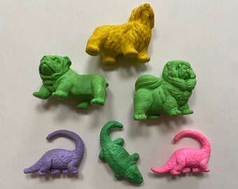 Vintage Diener Dinosaurs and Dogs Mini Rubber Toys Kids