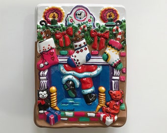 1980s Ullman Alice Marcel Christmas Xmas Holiday Storage Box Plastic Made in USA