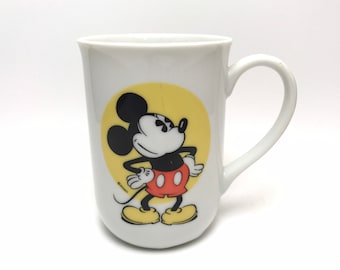 Vintage Mickey Mouse Porcelain Mug Walt Disney Productions Japan