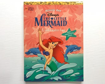 1997 Disney The Little Mermaid Underwater Fun Coloring and Activity Book Golden Books 90s Girls Kids Fun Game Night