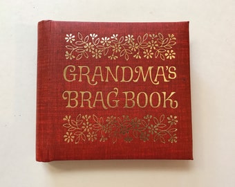 Grandmas Brag Book Pocket Photo Album Grandchildren Kids Photos Pictures 70s 80s Show and Tell USA