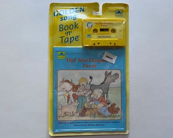 1991 Little Golden Song Book n Tape Unused New in Package Old Macdonalds Farm Kids Children Reading 90s Read Along Cassette