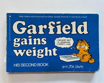 1980s Garfield Gains Weight Comic Strip Book Kids Children Funnies Funny Stories 80s His Second Book