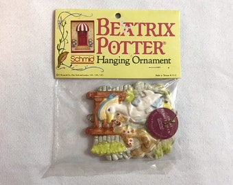 1988 Beatrix Potter Vintage Decorative Hanging Ornament Drake Puddle Duck Schmid Ceramic Collectible