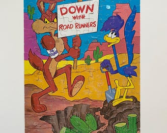 Looney Tunes Jigsaw Puzzle COMPLETE Road Runner and Wile E Coyote