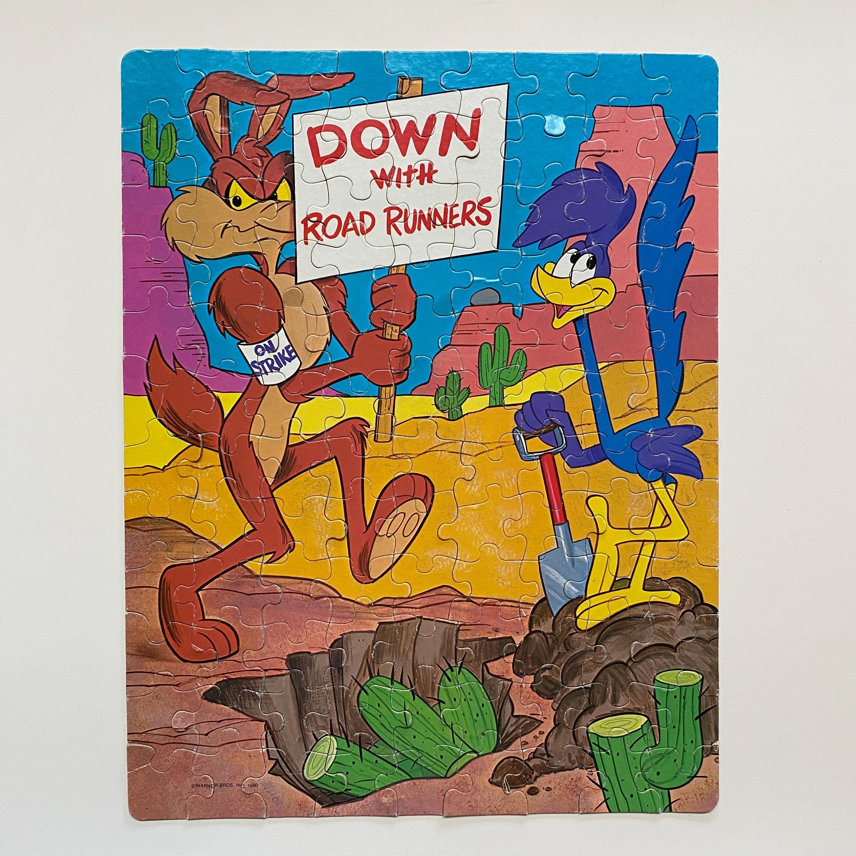 Looney Tunes Road Runner タペストリー ラグ 2枚セット Looney Tunes Jigsaw Puzzle COMPLETE Road Runner and Wile E Coyote