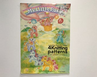 My Little Pony Knitting Patterns Booklet Magazine 1990 Hasbro Kids and Adult Knit Sweater Patterns MLP