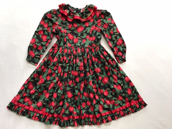 Vintage Handmade Holiday Dress Girls Preteen Christmas Party Gold Apples  Hoffman 1990s - Etsy