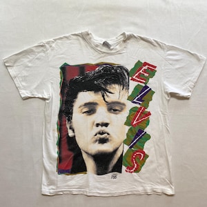 1990 Elvis T-shirt Ladies Size Large Made in USA King of Rock Memorabilia
