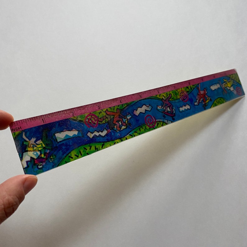Surf Boared Ruler 1989 Lenticular Ruler Kids Back to School Supplies Stationary ...