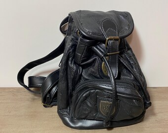 Coach Black Daypack Mini Backpack Vintage 9960 Turnlock 