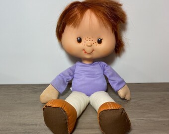 1980s Strawberry Shortcake Huckleberry Pie Large 16” Doll Collectible Kids Toy Plush with Vinyl Head